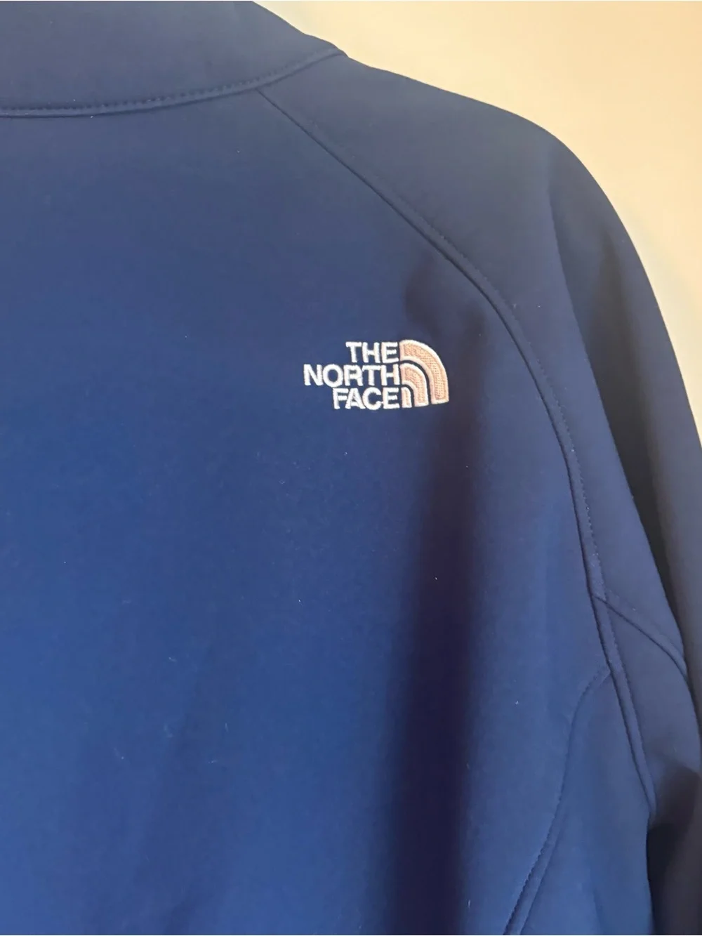 The North Face Navy Blue Softshell Jacket with Chest Logo
